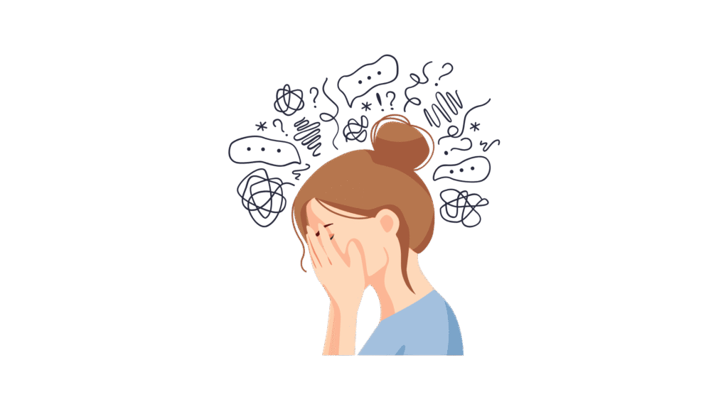 Ilustração mostrando a complexidade das emoções femininas e a importância da saúde mental no combate à ansiedade.