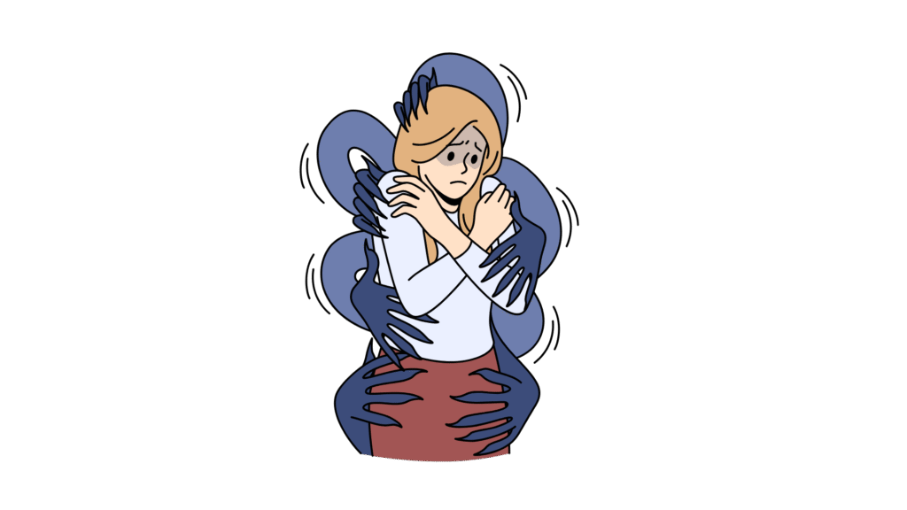 Ilustração mostrando a complexidade das emoções femininas e a importância da saúde mental no combate à ansiedade.