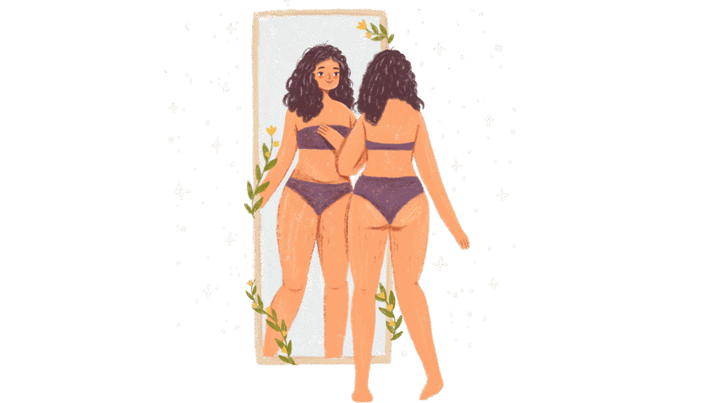 Ilustração de duas mulheres se abraçando, simbolizando o acolhimento e o espelho honesto do processo terapêutico para tratar a ansiedade.